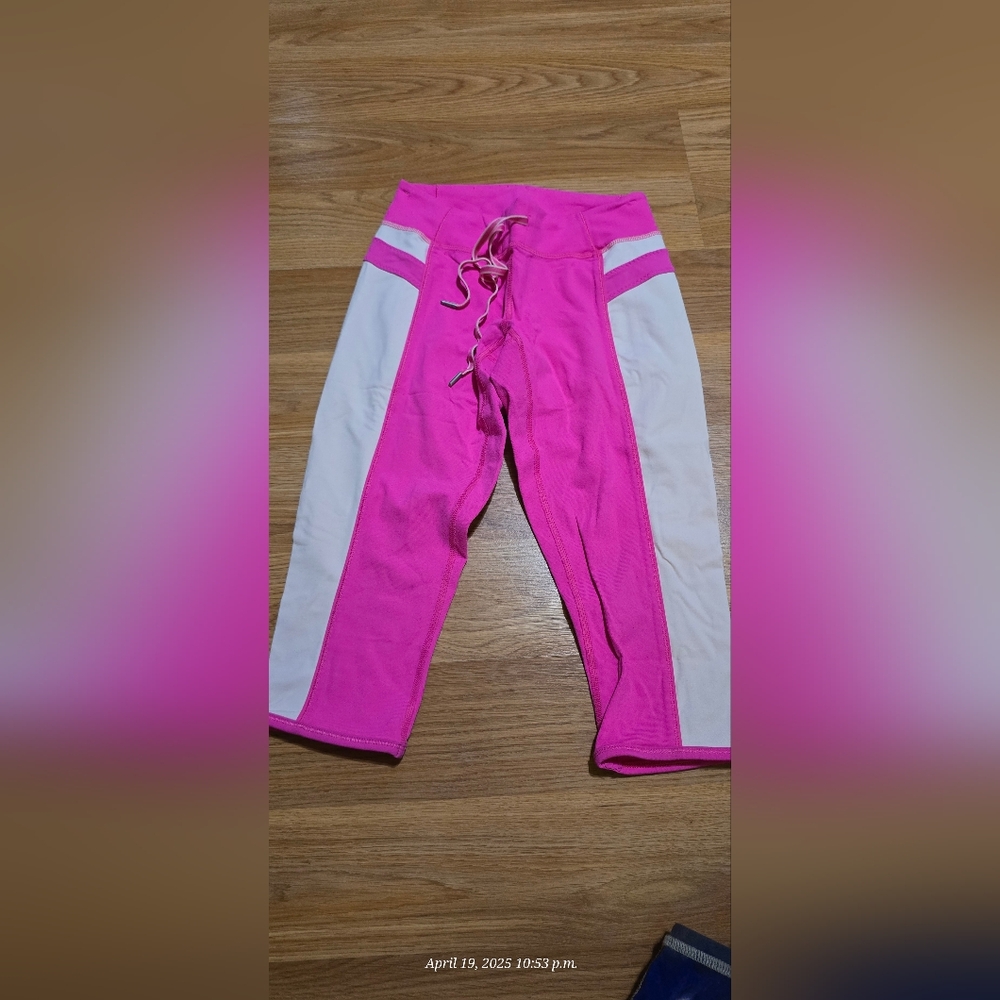 Lululemon Pink and White Athletic Bottoms